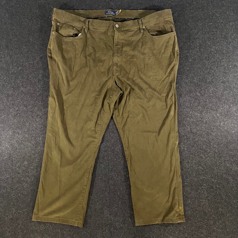 Polo Ralph Lauren Pants Mens 46x28 Green Straight Leg Chino Workwear Stretch